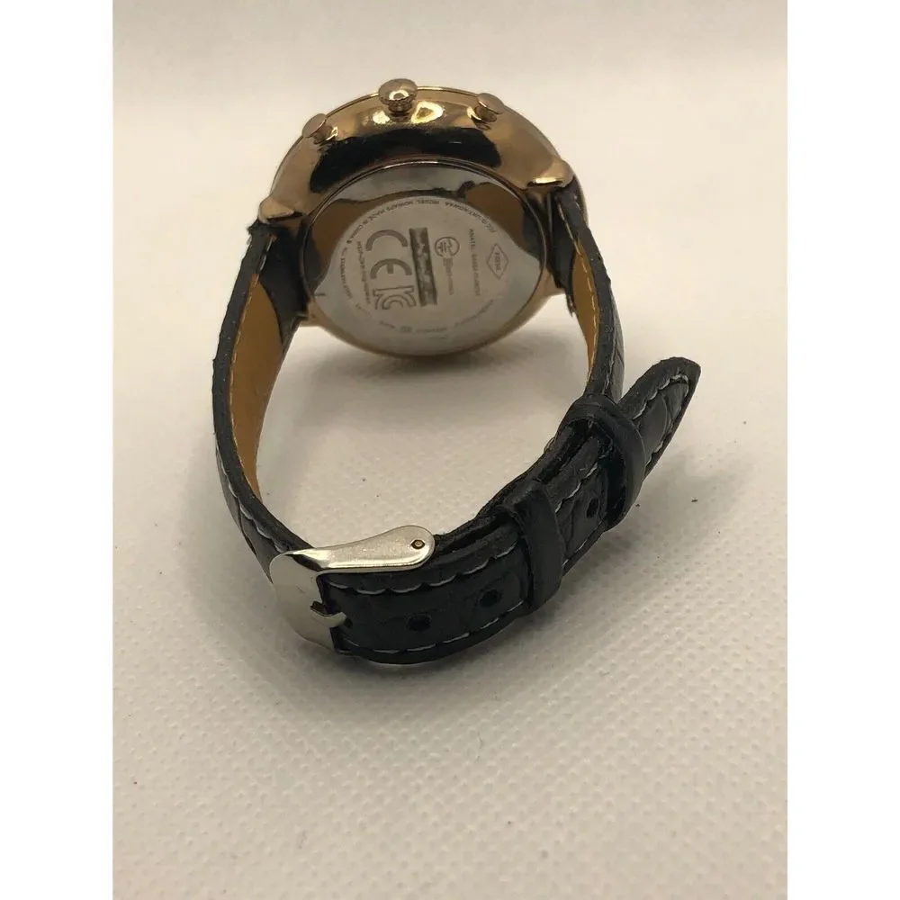 Fossil FTW5021 Women's Black Leather Analog Silver Dial Hybrid Smart Watch HO384